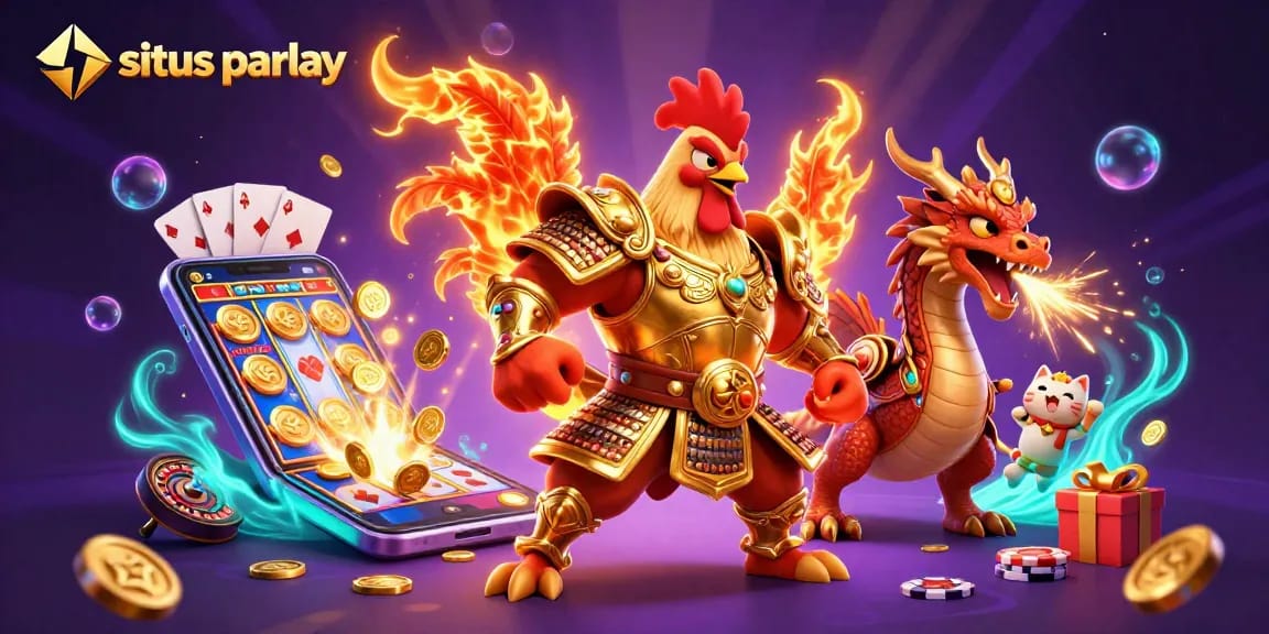 Join the thrill of situs parlay with dynamic characters, vibrant casino elements, and engaging action!