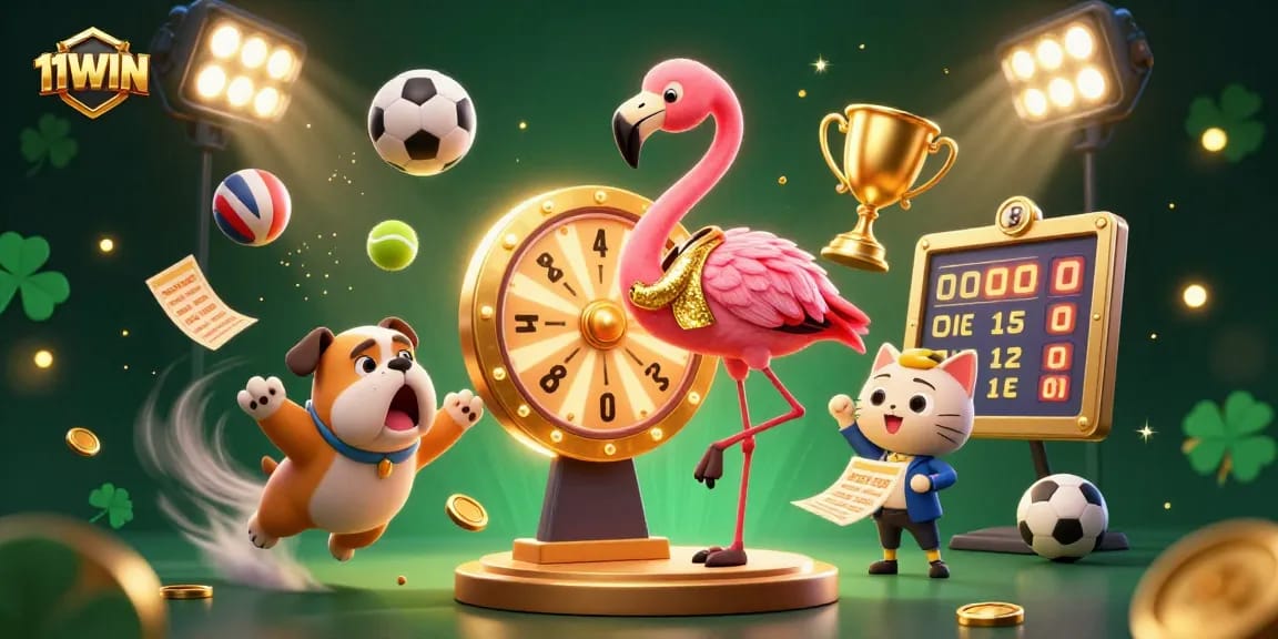 Experience the excitement of 11WIN with a game show scene filled with sports betting action!