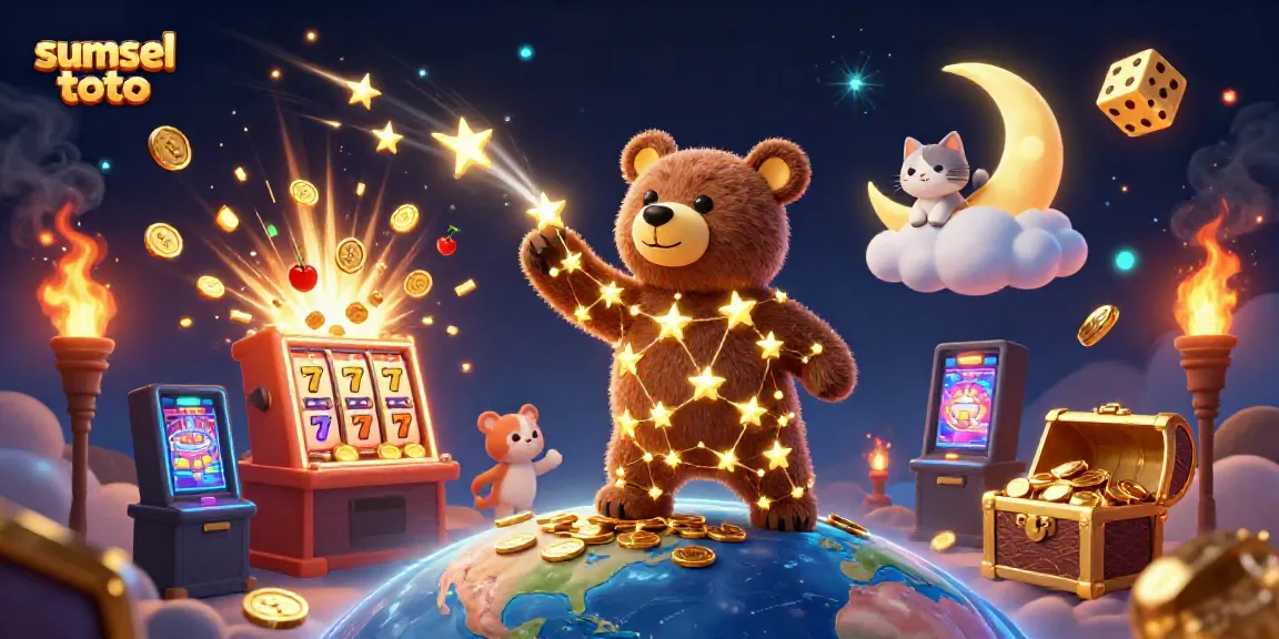 Experience the thrill of sumsel toto with captivating casino elements and celestial characters.
