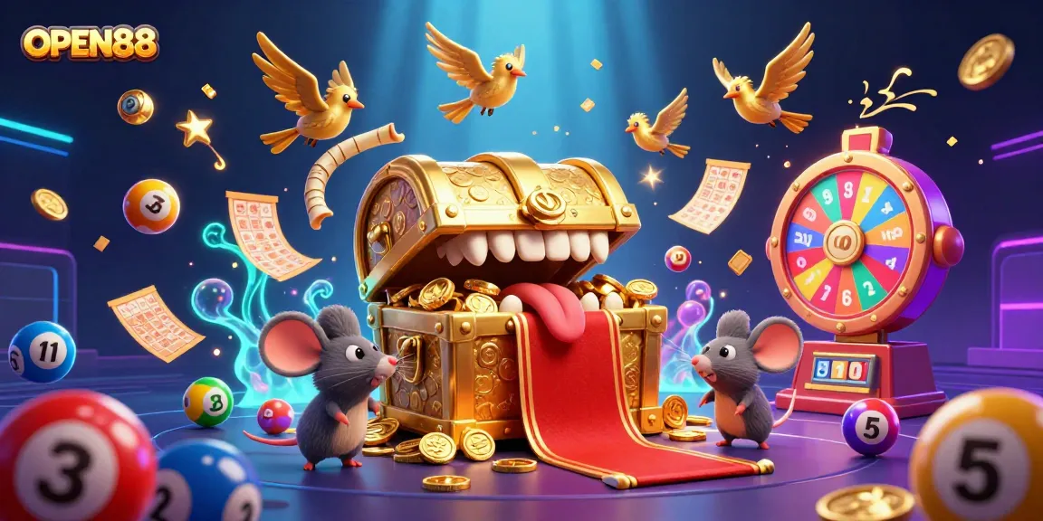 Experience the thrill of winning at OPEN88, with dynamic lottery elements, colorful prizes, and animated game features.
