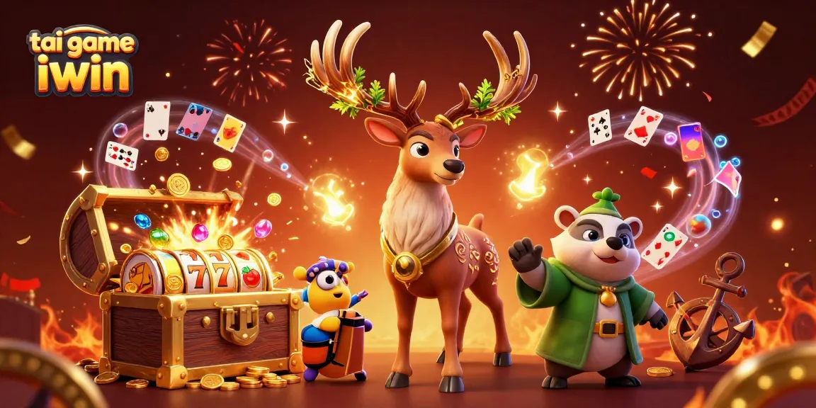 Play tai game iwin with vibrant characters amidst golden slots and dynamic game elements.