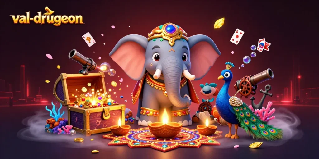 Engage with val-drugeon as a 3D casino scene featuring vibrant characters, spectacular treasures, and dynamic gameplay.