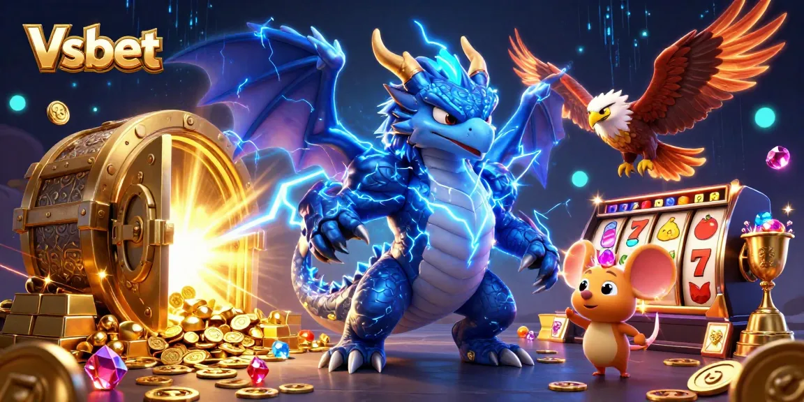 Win big with Vsbet's exciting casino and slot gaming experience featuring dynamic 3D elements.