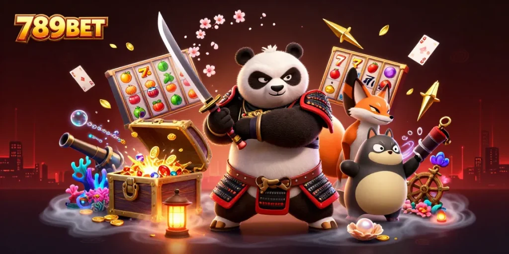 Experience thrilling slots action at 789BET with a dynamic 3D casino illustration.